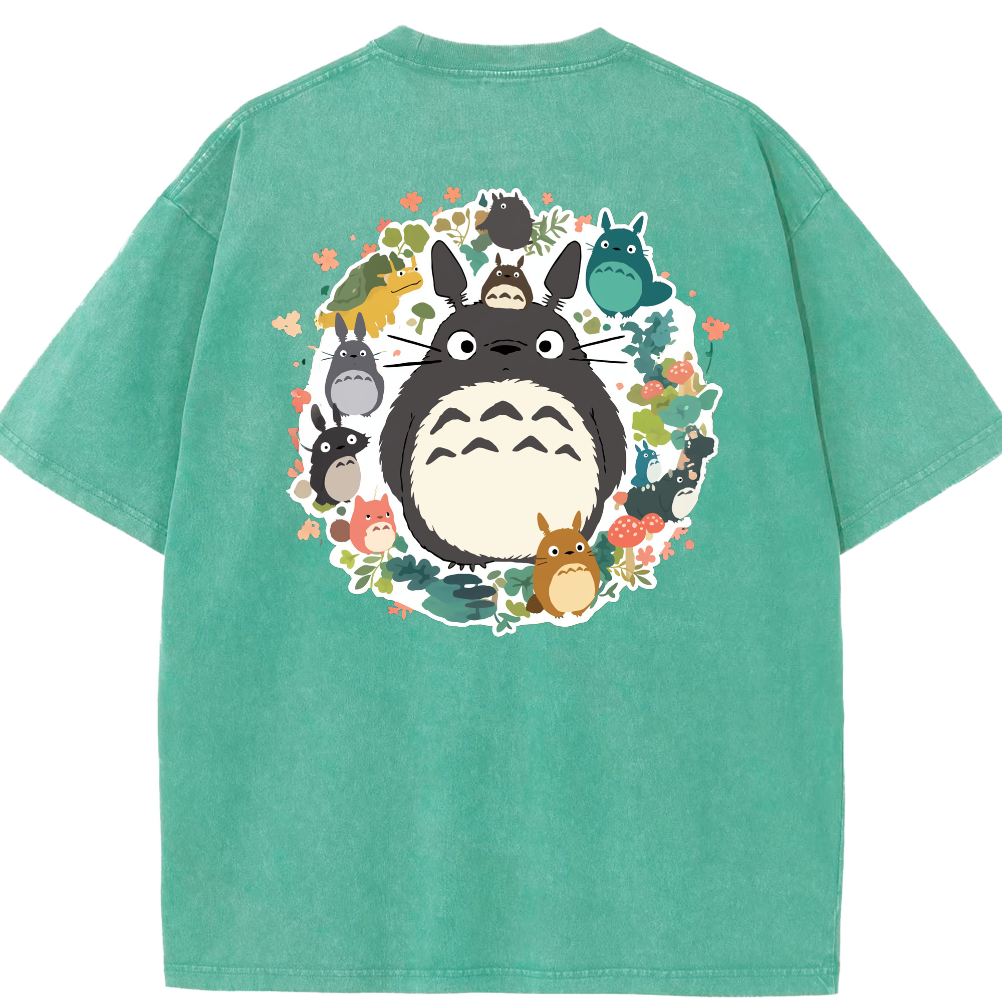 （画像用） となりのトトロ 草壁メイ 草壁サツキ My Neighbor Totoro Satsuki Kusakabe Mei Kusakabe 綿100% ヴィンテージ風 半袖Tシャツ（背面プリント）